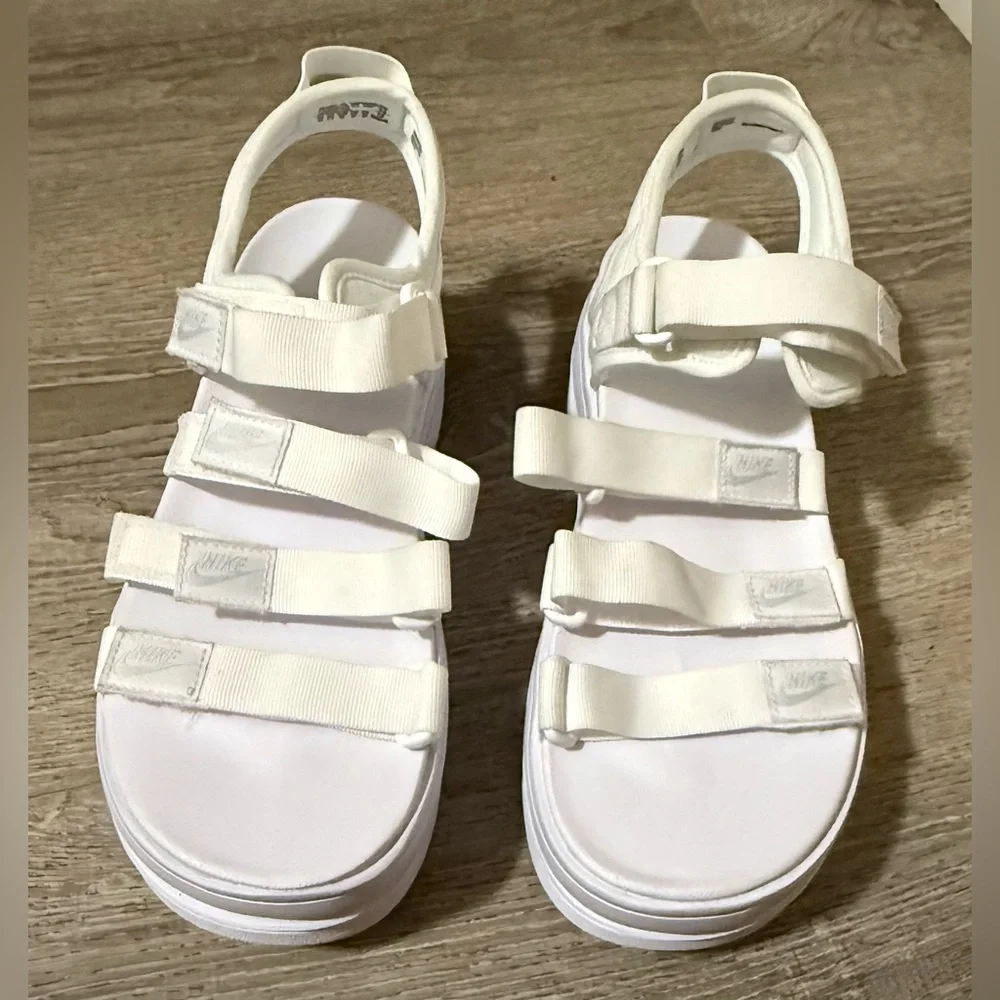 Nike Icon Classic Platform Sandals White Pure Platinum Size 10 | Chunky Strappy